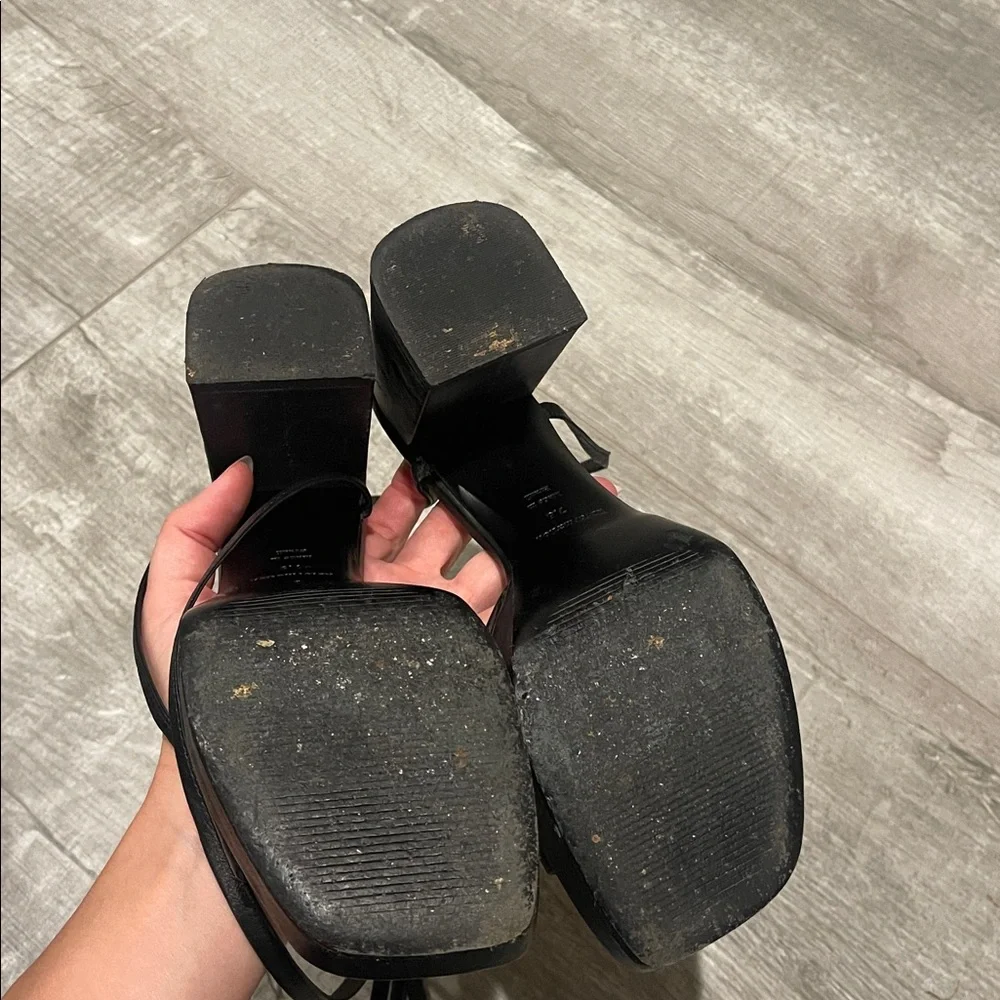 Reformation ankle tie platform sandals